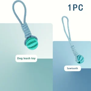 Pet toy dog, biting cotton rope, hand-pulled leaky food ball, teething, teeth cleaning, dog training, interactive and educationa