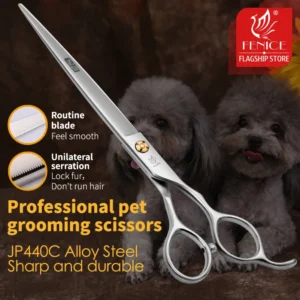Fenice Professional Japan 440c 7.5 inch pet cutting scissors teddy dog hair grooming shears