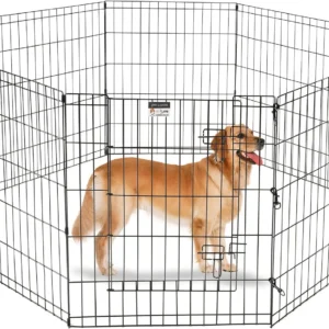 Foldable Metal Pet Playpen with Door - 8 Panels for Indoor/Outdoor Use, Suitable for Dogs and Small Animals