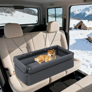 Detachable Washable Dog Car Seat, Portable Small Dog Car Bed Cat Scratch Fabric PP Cotton